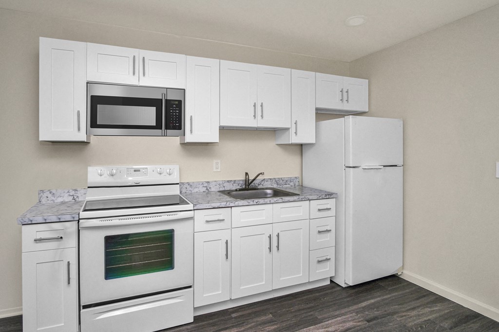 Appliances in the kitchen at Amity Senior, New York