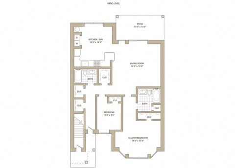 2 bedroom 2 bathroom Floor plan B at Walden Pond in East Moriches, NY 11940