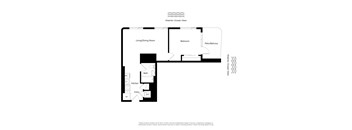 A floor plan of an apartment with an ocean view.
