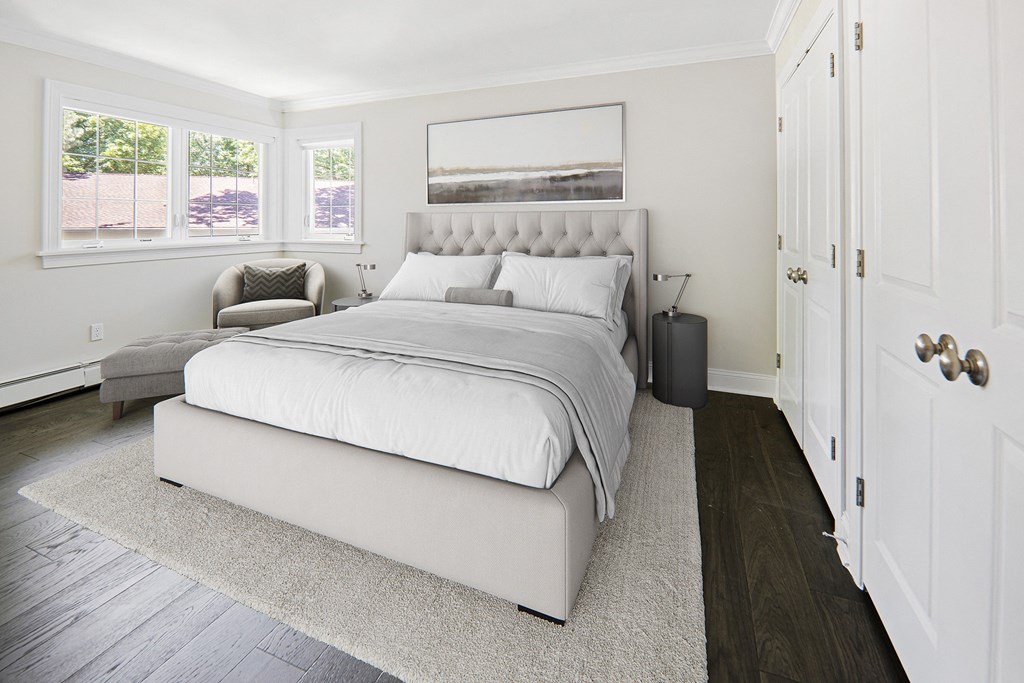 Newly renovated apartment home with new flooring, paint