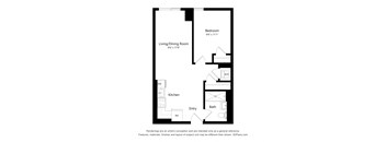 a floor plan of a unit with a bedroom and a living room