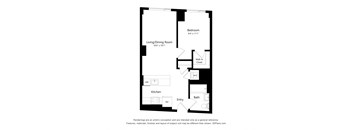 a floor plan of a unit with a bedroom and a living room