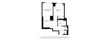 a floor plan for a bedroom apartment with a staircase