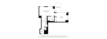 a floor plan of a home with an open floor plan with a bedroom and bathroom