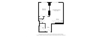 a floor plan of a unit with a bedroom and a living room