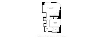 a floor plan of a unit with a bedroom and a living room