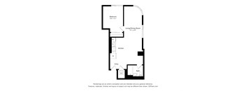 a floor plan of a unit with a bedroom and a living room