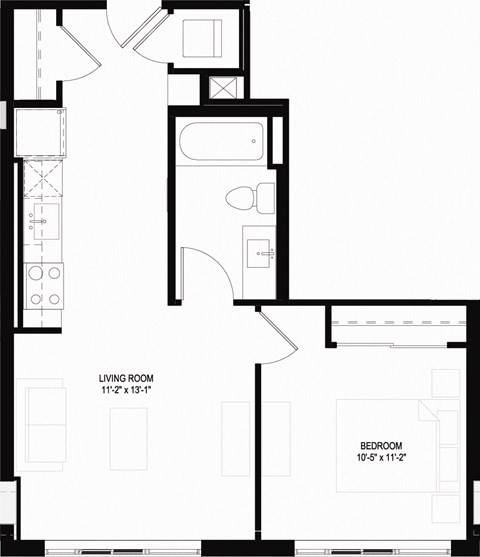 A07 Floor Plan 1 Bedroom