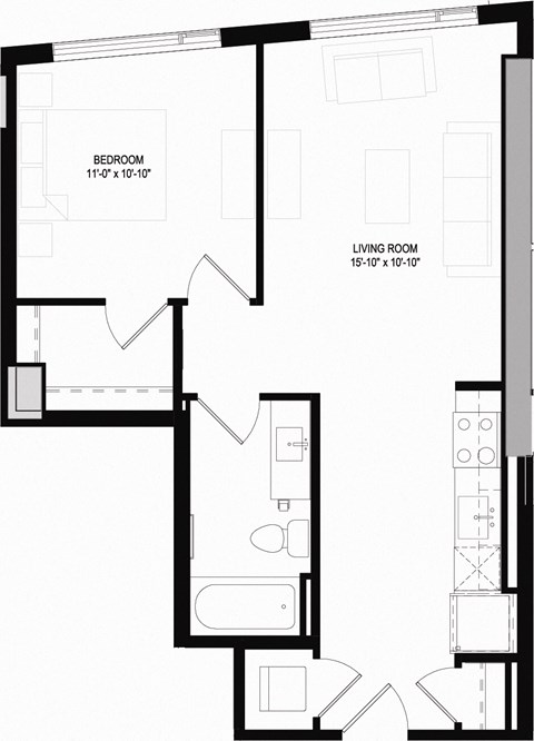 A10 Floor Plan 1 Bedroom