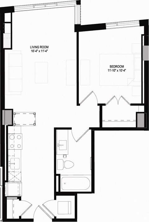 A11 Floor Plan 1 Bedroom