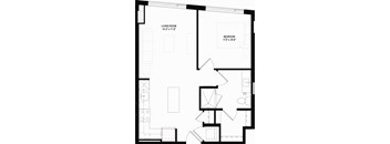 A12 Floor Plan 1 Bedroom