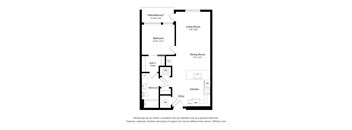 1Bed - A01 Floor Plan at Arrowwood Apartments, Maryland