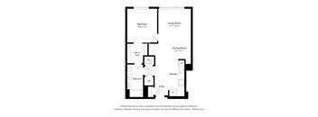 1Bed - 1 bath A02 Floor Plan at Arrowwood Apartments, North Bethesda, MD, 20852