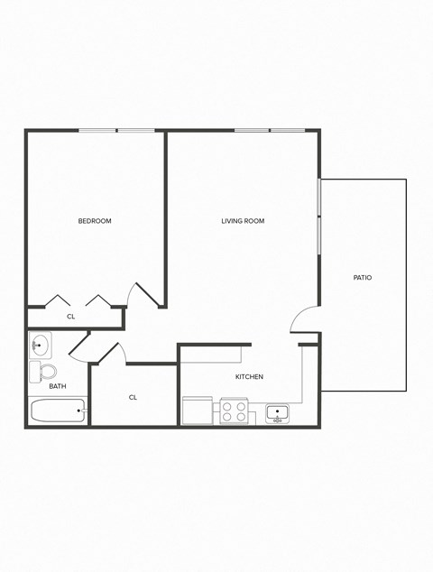 1 bedroom 1 bathroom floor B01