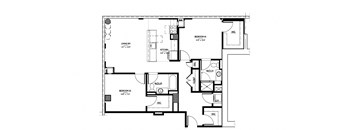 A black and white image of a floor plan for a house.