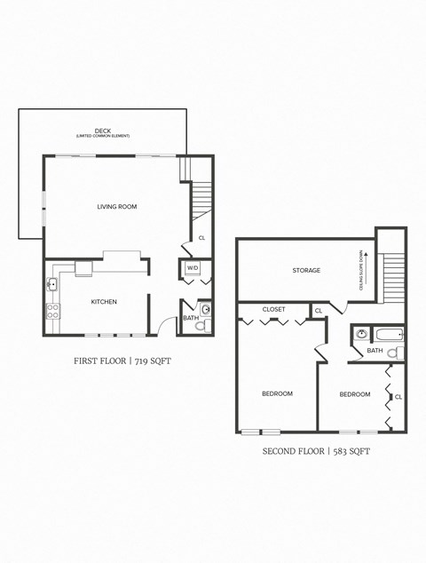 S0C4 2 Bedroom 1.5 Bath Floor Plan
