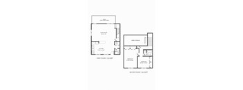 R0C4R 2 Bedroom 1.5 Bath Renovated Floor Plan