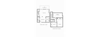 2 bedroom 1.5 bathroom floor plan S0C6 at Greenwich Place, Connecticut, 06830