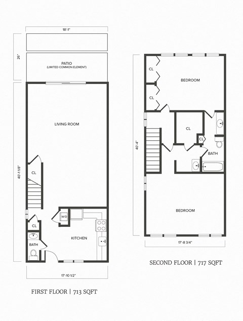 C07R Floor Plan Renovated 2 Bedroom 1.5 Bath Greenwich, CT