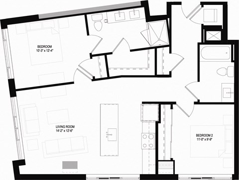 C08 floor plan 2 bedroom