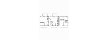 2 bedroom 1.5 bathroom floor plan C9