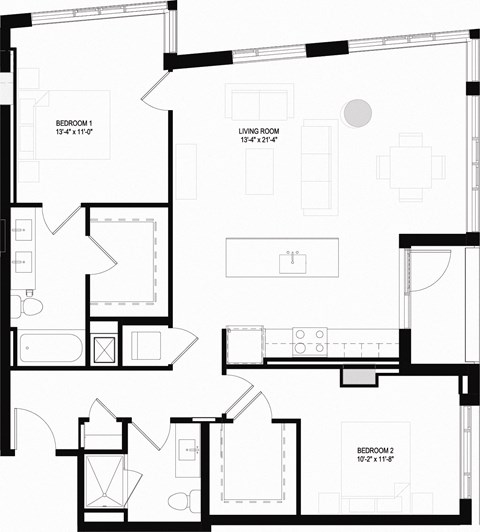 c11 floor plan 2 bedroom
