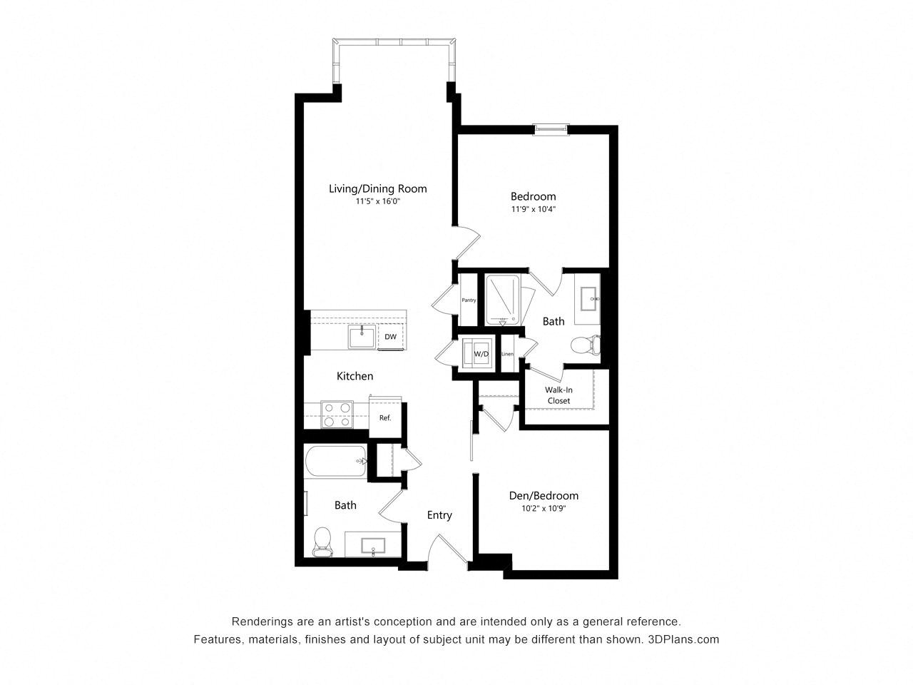 B03 - JR 2 Bedroom floor plan