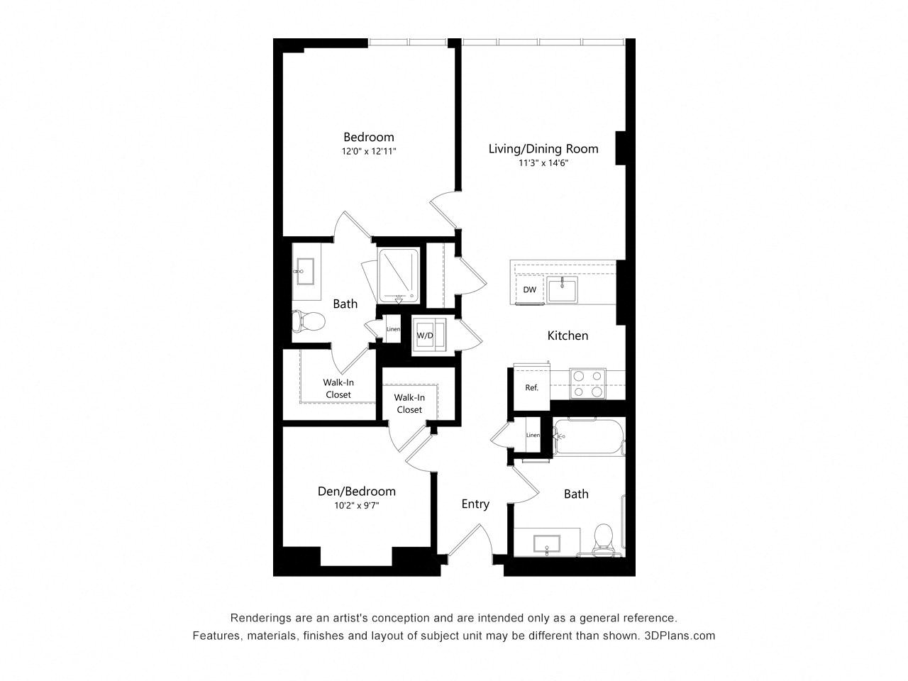 B05A - JR 2 Bedroom floor plan