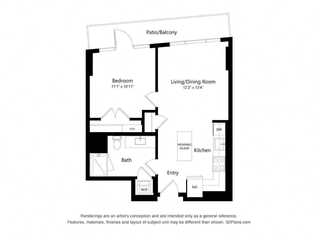 A09 - 1 Bedroom floor plan