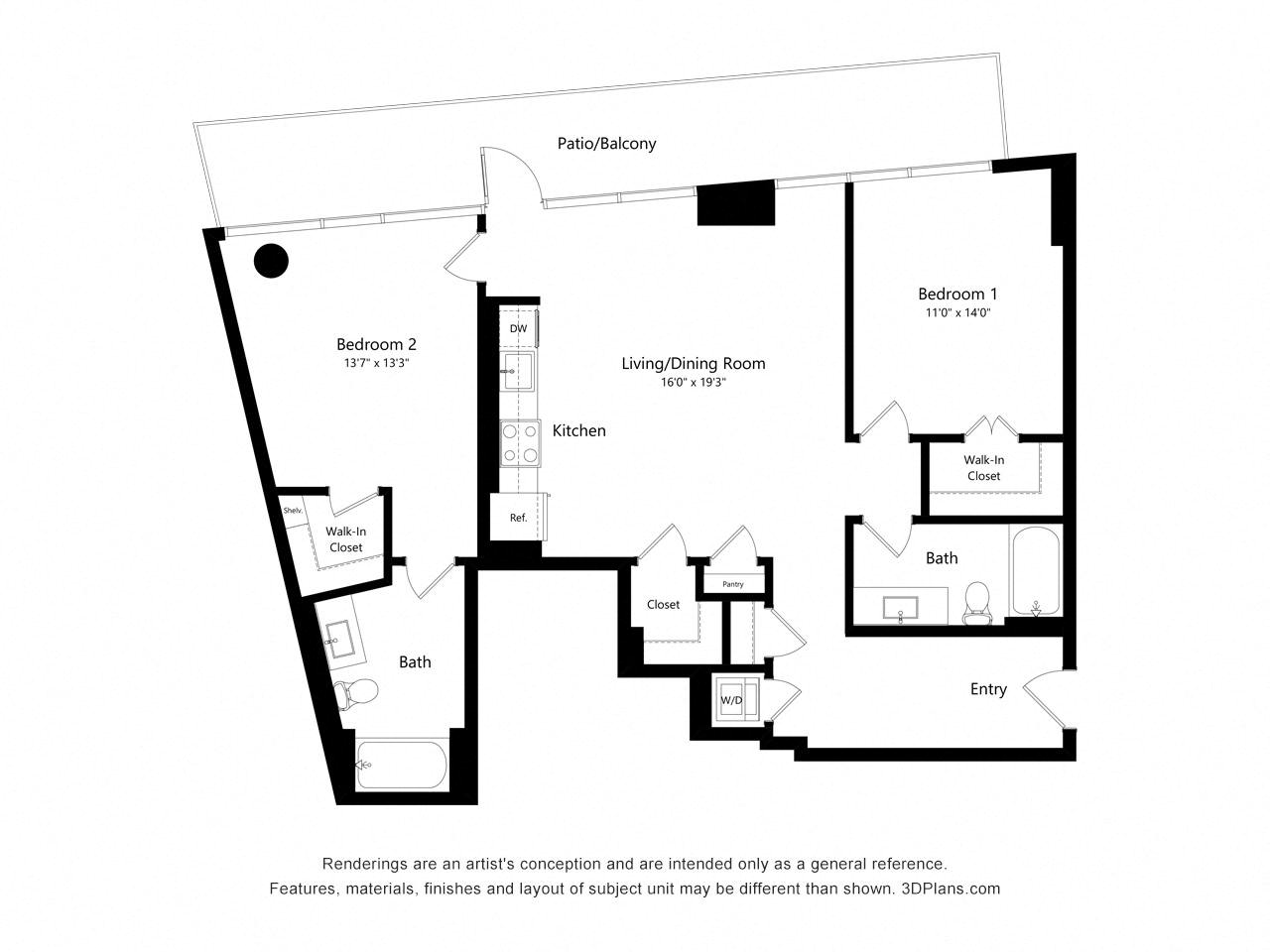 C09 - 2 Bedroom floor plan