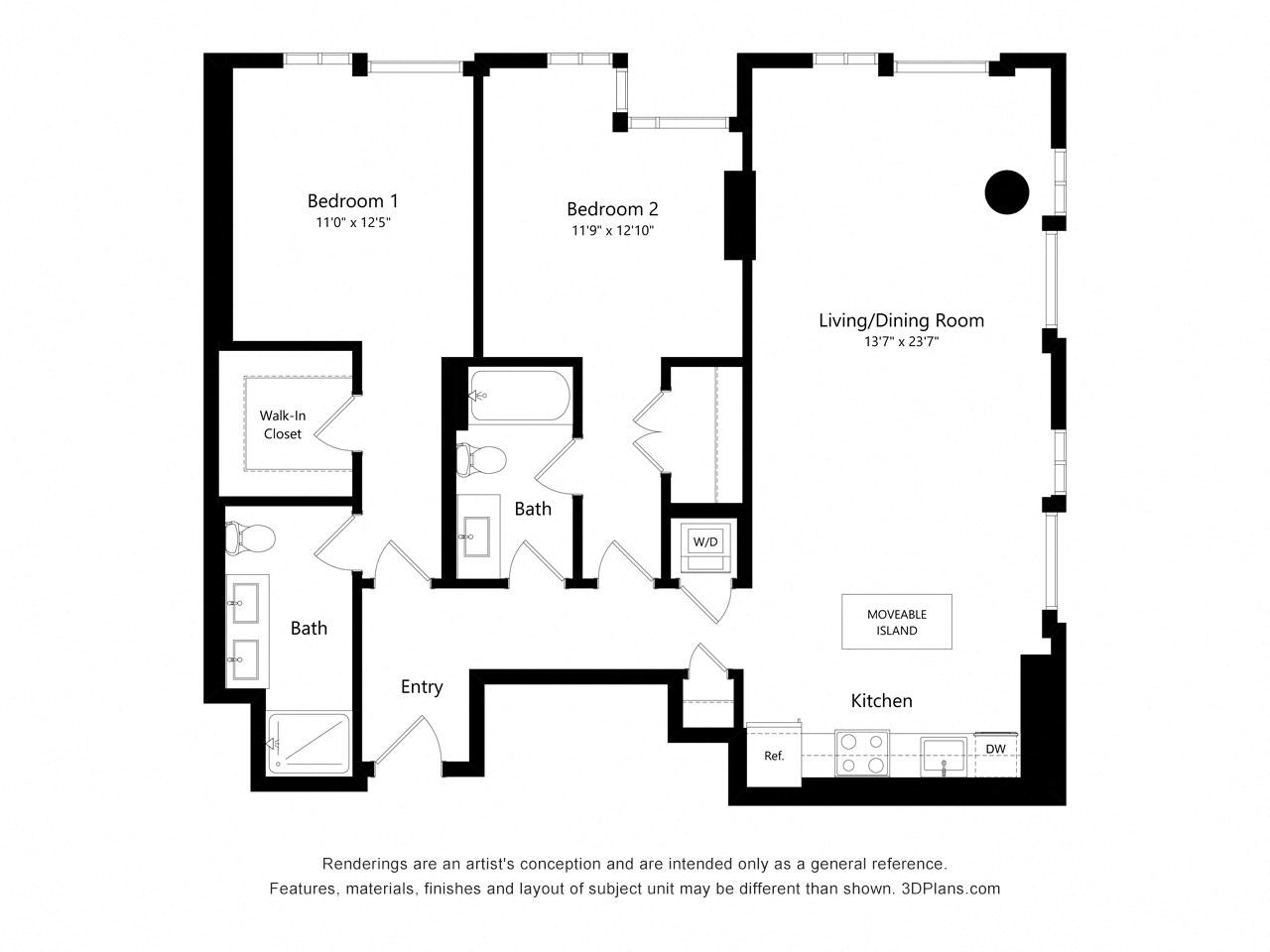 C12 - 2 Bedroom floor plan
