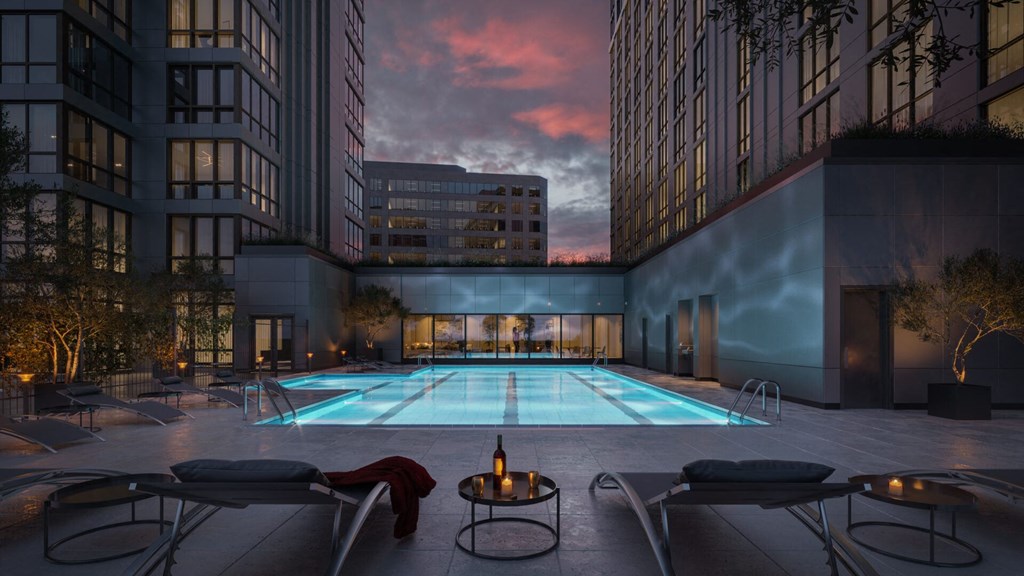 Night time pool at Continuum, White Plains, 10606
