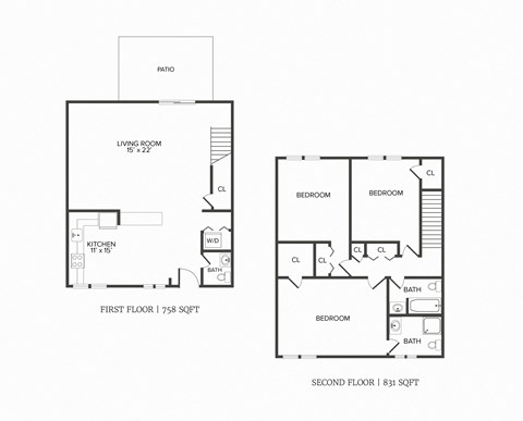 D03R Floor Plan 3 Bedroom 2.5 Bathroom in Greenwich, CT