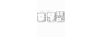 3 bedroom 2.5 bathroom floor plan D