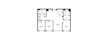 A black and white image of a floor plan for a house.