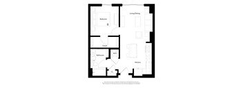 Envoi A02 Floor Plan 1 Bedroom 1 Bathroom