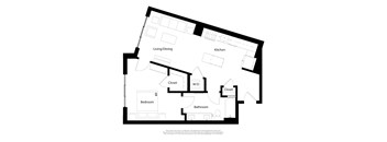 Envoi A03 Floor Plan 1 Bedroom 1 Bathroom