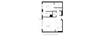 Envoi A05P Penthouse Floor Plan 1 Bedroom 1.5 Bathroom