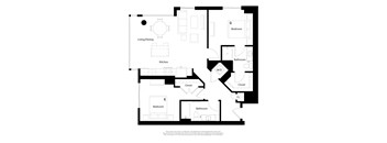 Envoi C02B Floor Plan 2 Bedroom 2 Bathroom