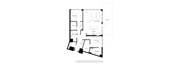 Envoi C07P Penthouse Floor Plan 2 Bedroom 1 Bathroom