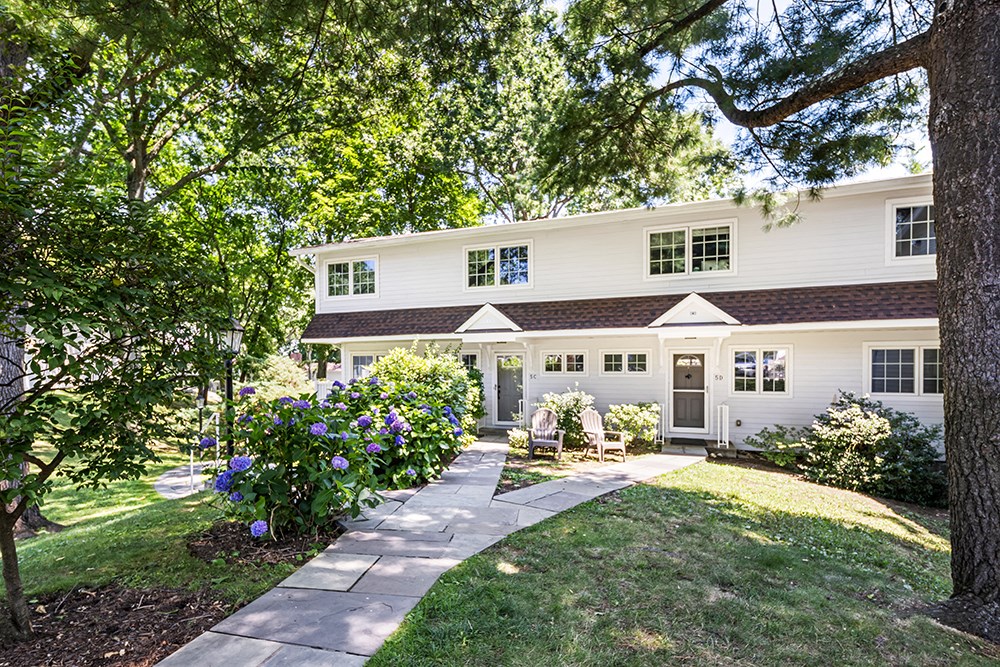 Exterior image of Greenwich Place, freshly painted, beautifully landscaped