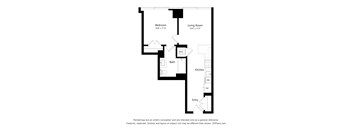 A01 Floor Plan 1 Bedroom 1 Bath