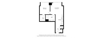 A02 Floor Plan 1 Bed 1 Bath