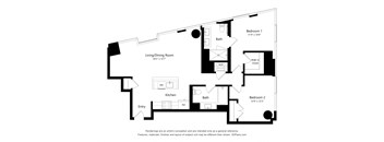 C01 Floor Plan 2 Bed 2 Bath