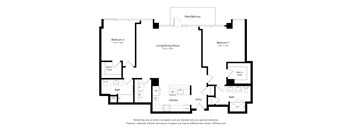 C03PH Floor Plan 2 Bed 2 Bath