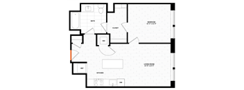 1 bedroom 1 bathroom Floor plan G at Altaire, Virginia, 22202