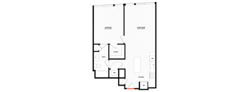 1 bedroom 1 bathroom Floor plan M at Altaire, Virginia