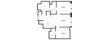 2 bedroom 1 bathroom Floor plan at Altaire, Arlington