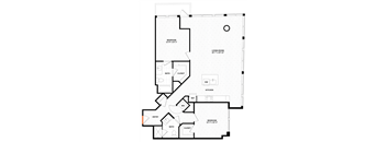 2 bed 2 bathroom Floor plan C at Altaire, Arlington, 22202