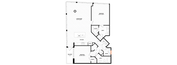 2 bed 2 bathroom Floor plan F at Altaire, Arlington, VA, 22202